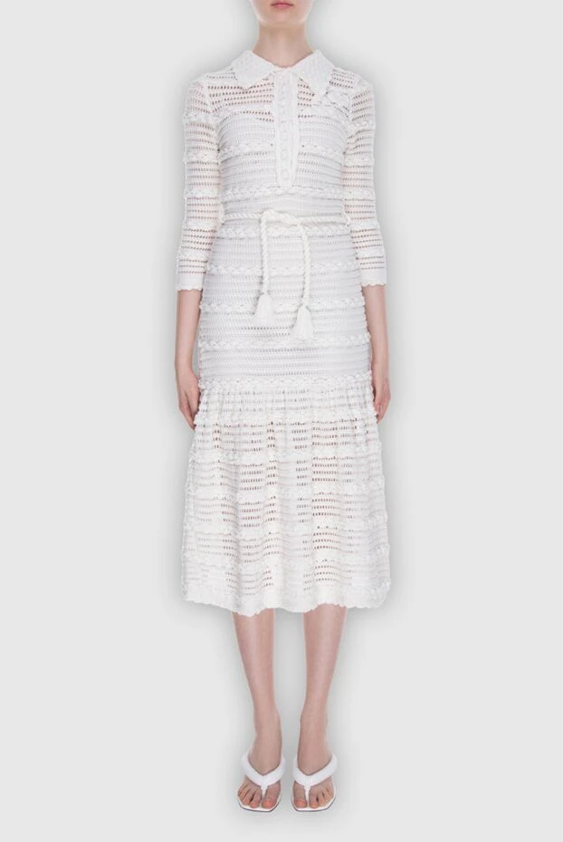 Zimmermann white knitted cotton tassel midi dress

 169446 - photo 2