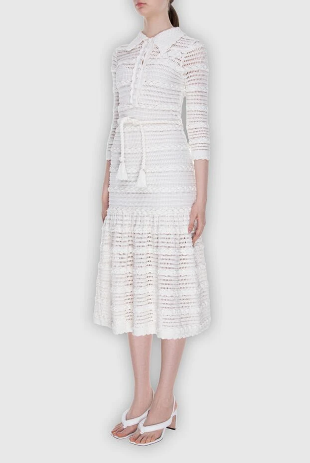 Zimmermann white knitted cotton tassel midi dress

 169446 - photo 3