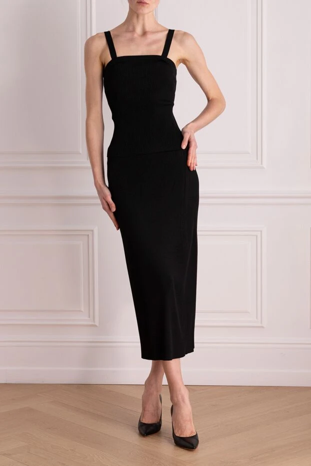 Zimmermann платье женское черное в рубчик приталенного силуэта
 169462 - фото 2