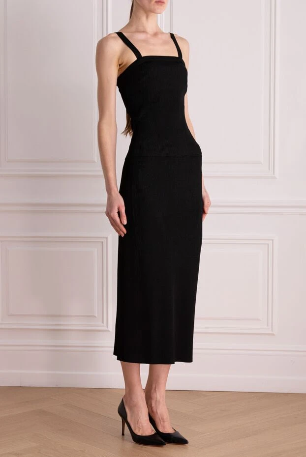 Zimmermann платье женское черное в рубчик приталенного силуэта
 169462 - фото 3