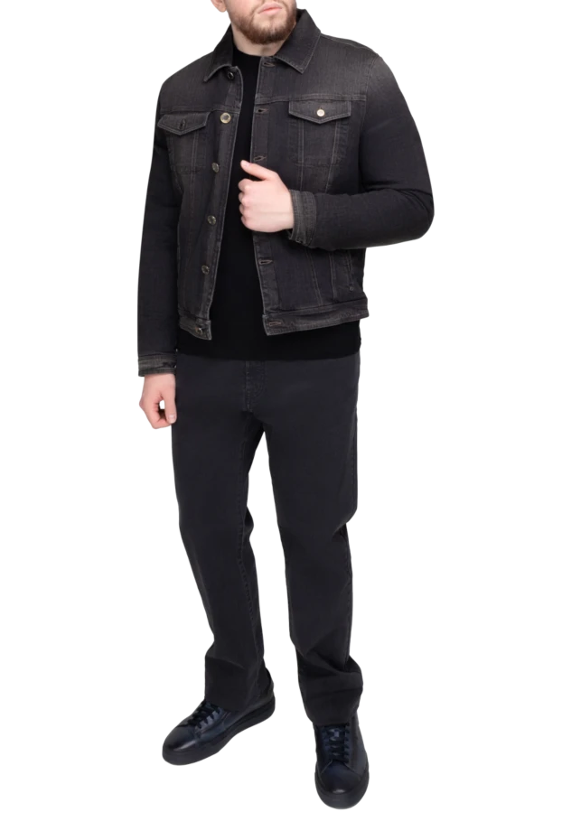 Moorer man black cotton and polyamide denim jacket for men купить с ценами и фото 169503 - photo 2