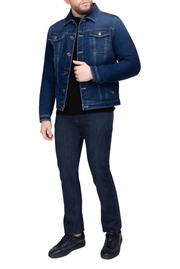 Moorer man cotton and polyamide denim jacket blue for men купить с ценами и фото 169504 - photo 2