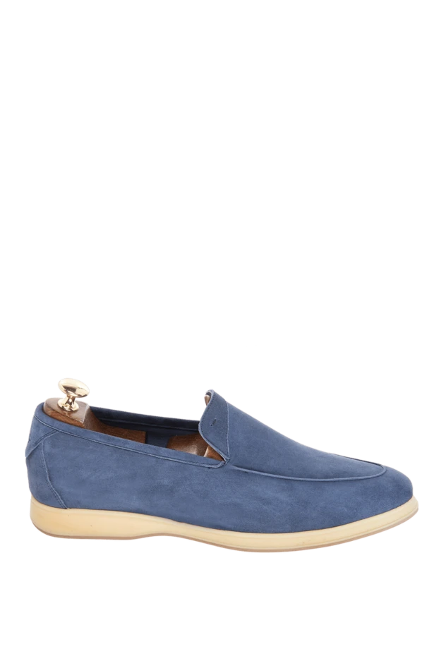 Andrea Ventura man blue suede loafers for men купить с ценами и фото 169517 - photo 1