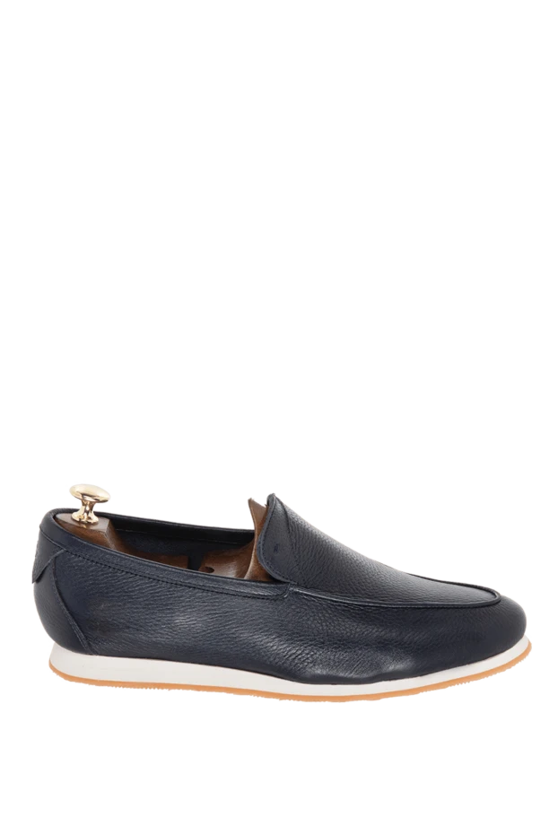 Andrea Ventura man blue leather loafers for men купить с ценами и фото 169520 - photo 1