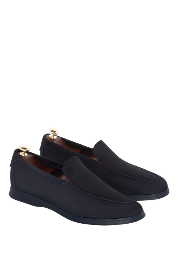 Andrea Ventura blue suede loafers with tone-on-tone sole for men 169530 - photo 3