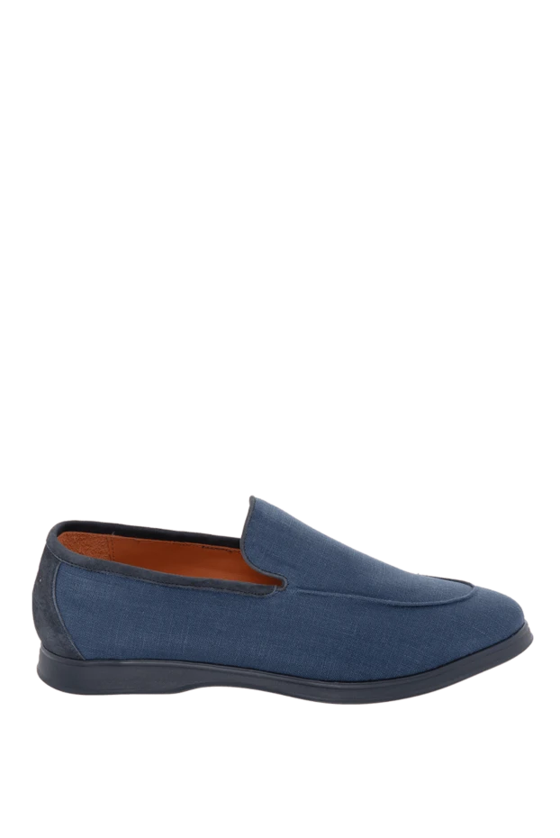 Andrea Ventura man blue linen and suede loafers for men купить с ценами и фото 169533 - photo 1