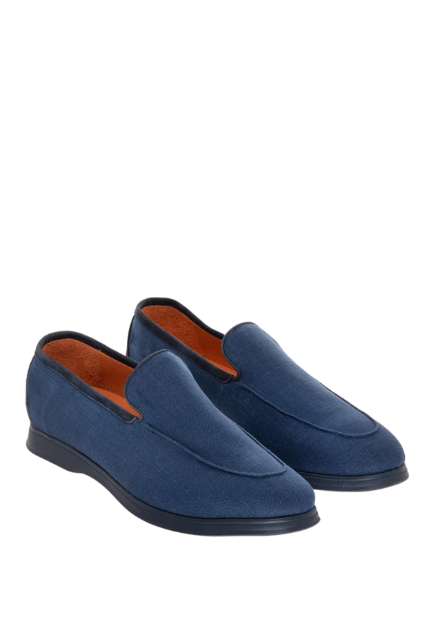 Andrea Ventura man blue linen and suede loafers for men купить с ценами и фото 169533 - photo 2