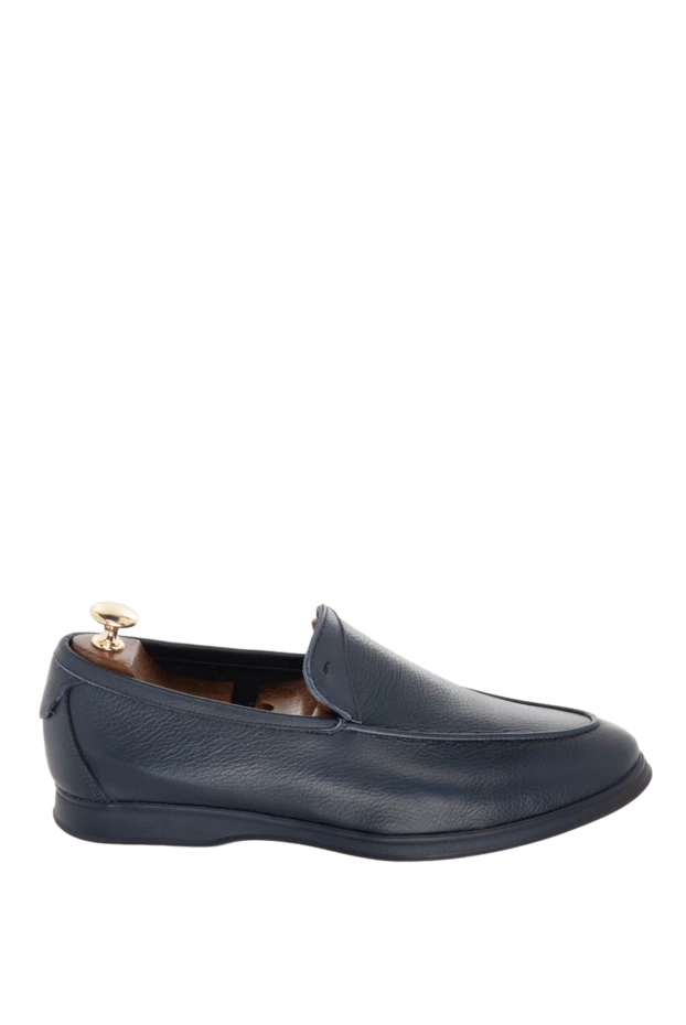 Andrea Ventura man blue leather loafers for men купить с ценами и фото 169545 - photo 1