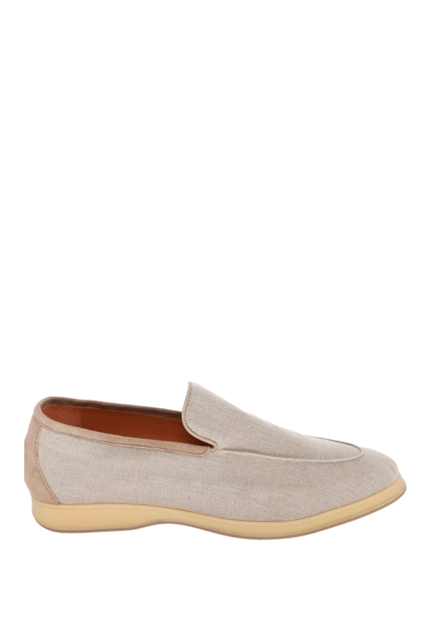 Andrea Ventura man beige linen and suede loafers for men купить с ценами и фото 169547 - photo 1