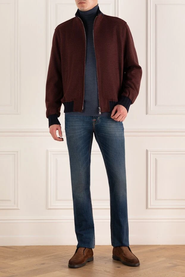 Enrico Mandelli куртка из кашемира и полиамида бордовая. мужская 169551 - фото 2