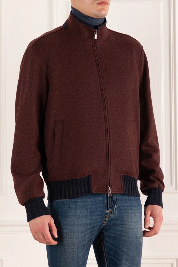 Enrico Mandelli куртка из кашемира и полиамида бордовая. мужская 169551 - фото 3