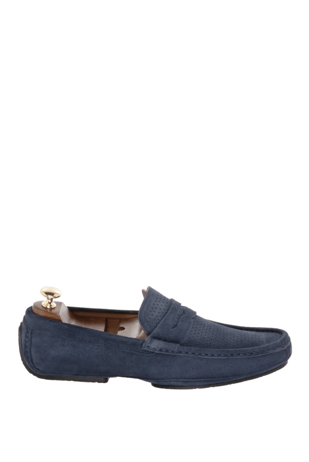 Cesare di Napoli man blue suede men's moccasins купить с ценами и фото 169565 - photo 1