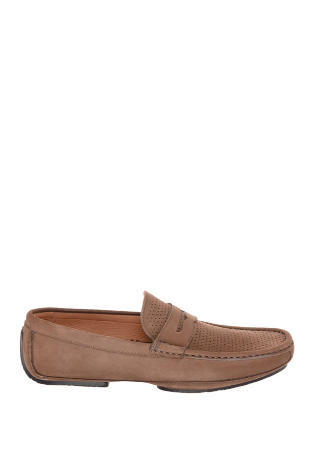 Cesare di Napoli man men's moccasins from nubuck brown купить с ценами и фото 169566 - photo 1