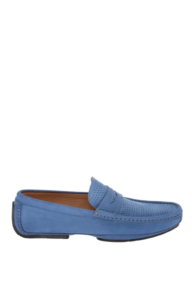 Cesare di Napoli man moccasins for men made of nubuck blue купить с ценами и фото 169567 - photo 1