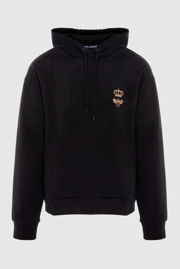 Dolce & Gabbana man men's hoodie made of cotton and polyester, black купить с ценами и фото 169615 - photo 1