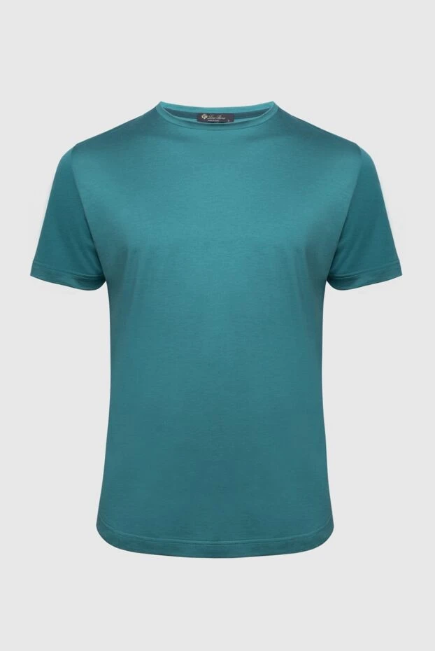 Loro Piana man silk and cotton t-shirt green for men купить с ценами и фото 169621 - photo 1