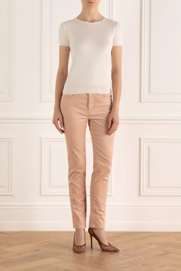 Loro Piana woman pink cotton trousers for women купить с ценами и фото 169636 - photo 2