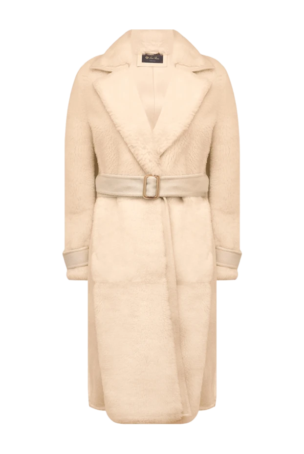 Loro Piana woman women's white sheepskin coat made of natural fur 169640 - photo 1