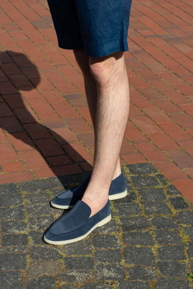 Loro Piana blue men's suede slip-on shoes italy

 169649 - photo 3