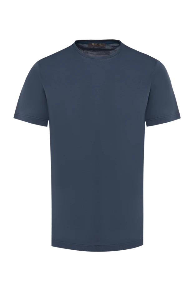 Loro Piana man silk and cotton t-shirt blue for men купить с ценами и фото 169692 - photo 1