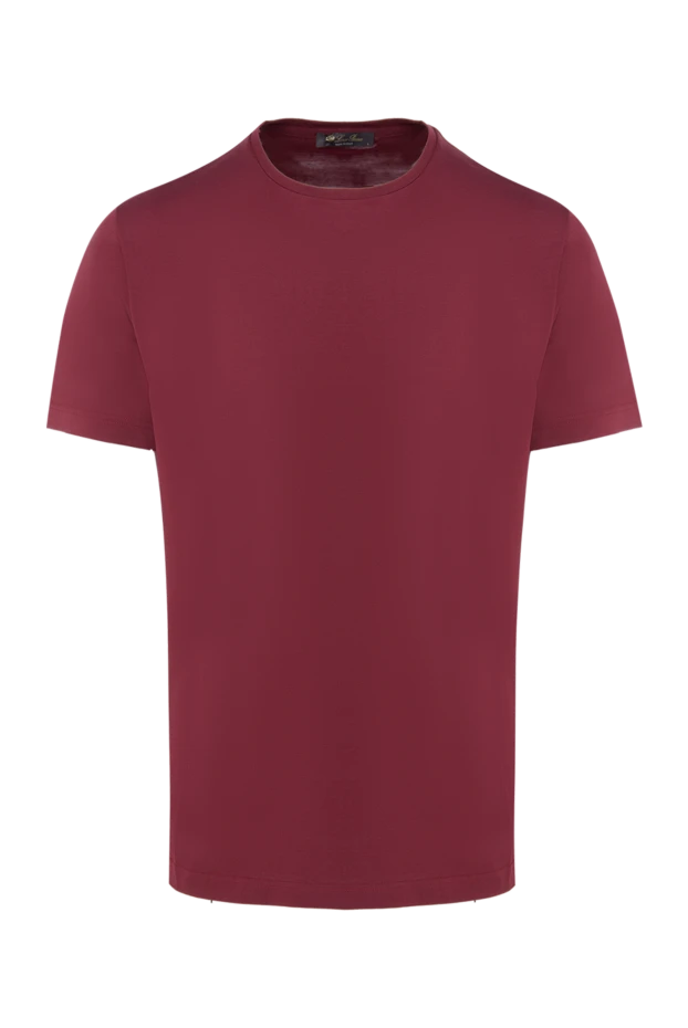 Loro Piana man silk and cotton t-shirt burgundy for men купить с ценами и фото 169694 - photo 1