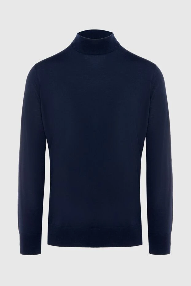 Loro Piana man men's jumper with a high stand-up collar made of wool, blue купить с ценами и фото 169696 - photo 1