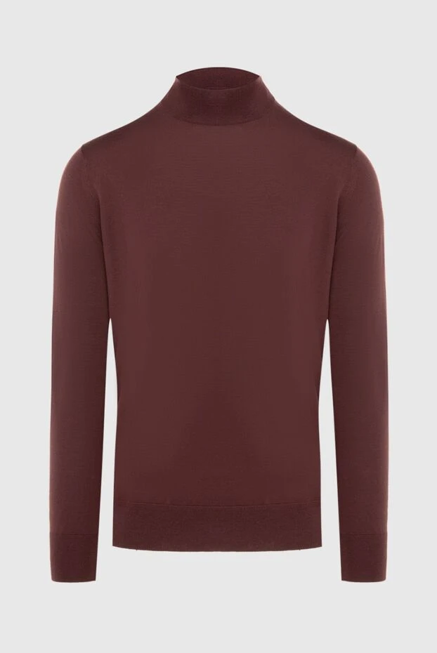 Loro Piana man men's jumper with a high stand-up collar, brown wool купить с ценами и фото 169703 - photo 1