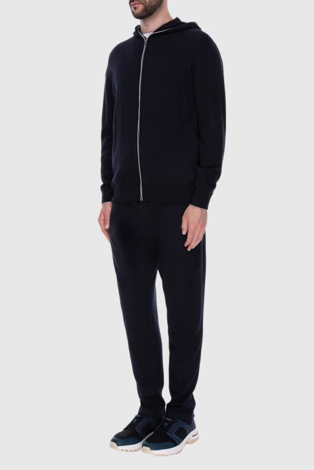 Loro Piana men’s blue tracksuit made of cashmere and silk with contrasting zipper 169704 - photo 3
