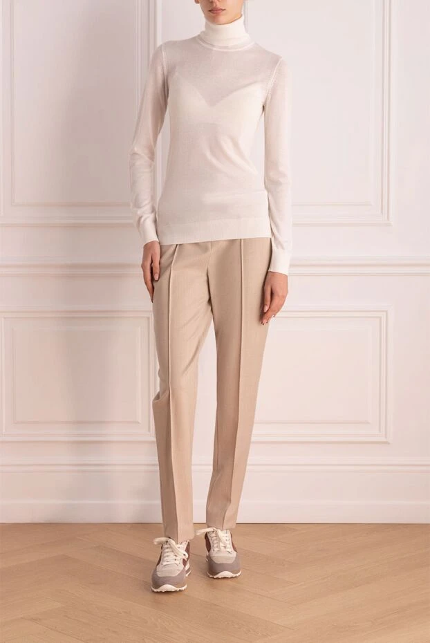 Loro Piana woman beige wool trousers for women купить с ценами и фото 169717 - photo 2