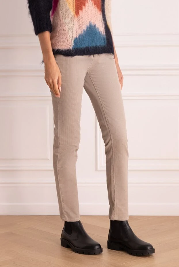 Loro Piana әйелдер шалбары вельветтен бежевый 169725 - фото 3