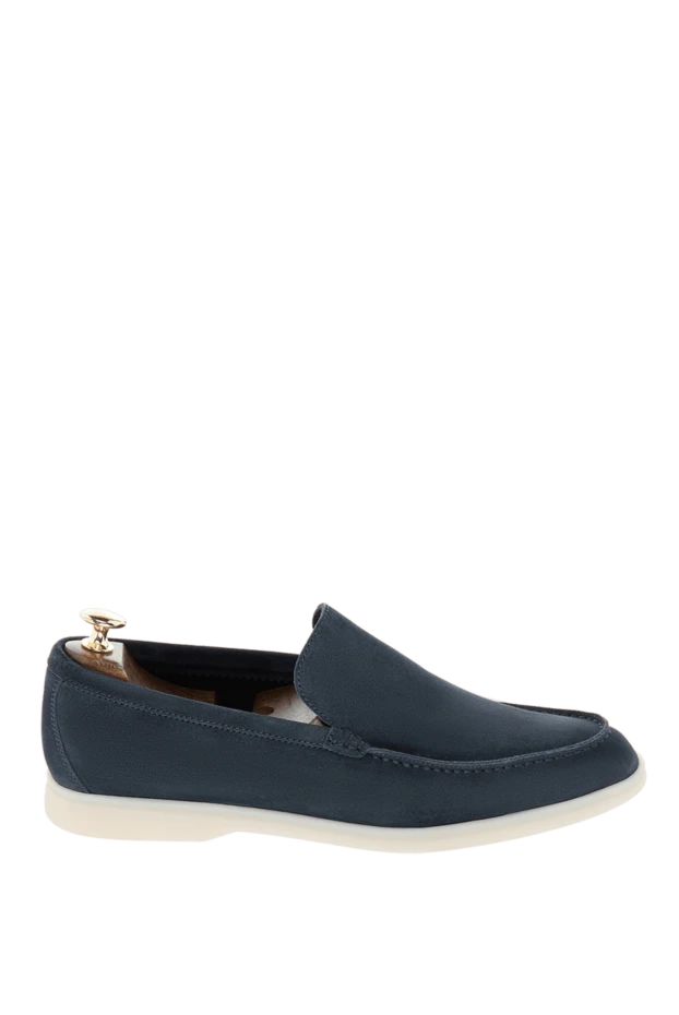 Loro Piana man blue suede loafers for men купить с ценами и фото 169756 - photo 1