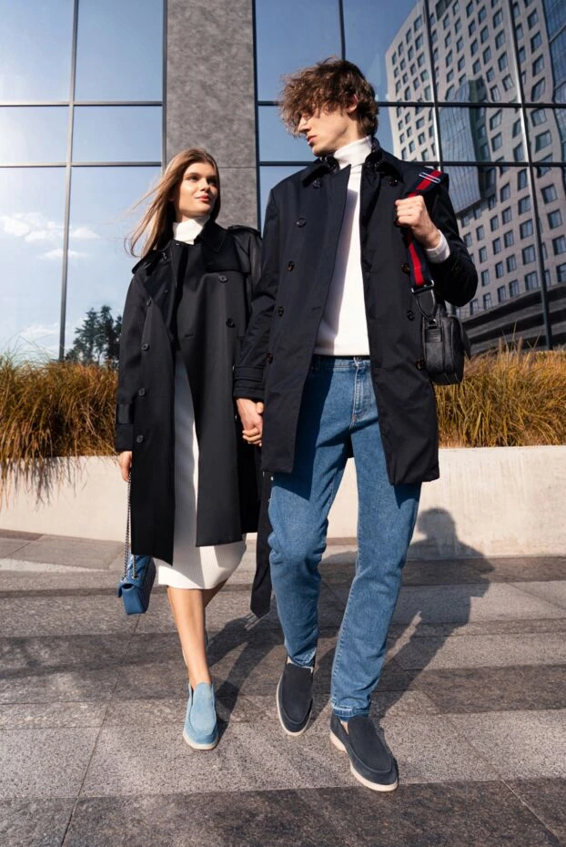 Loro Piana лоферы из натуральной замши синего цвета без застежек
169756 - фото 2