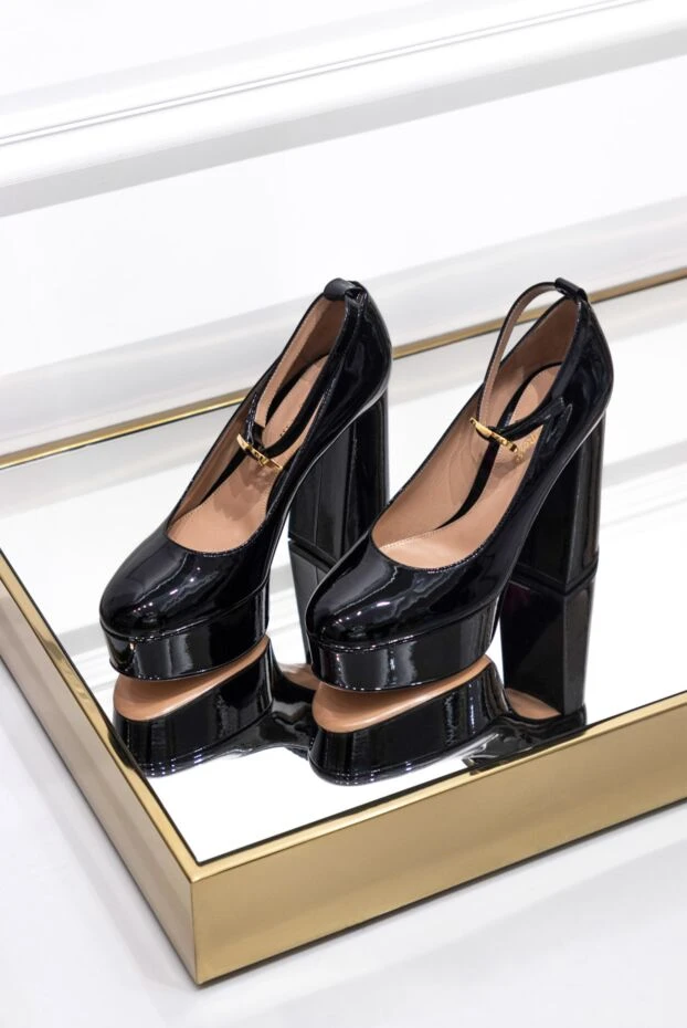 Gianvito Rossi ременьмен қара былғарыдан жасалған әйелдердің туфлилері 169759 - фото 2