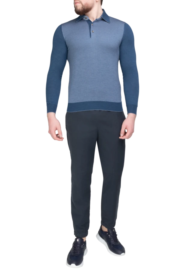 Loro Piana брюки тёмно-синие на резинке по поясу и низу 195739 - фото 2