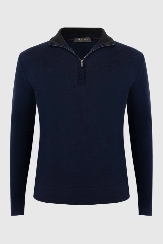 Loro Piana man cashmere, fleece and silk troyer blue for men купить с ценами и фото 169778 - photo 1