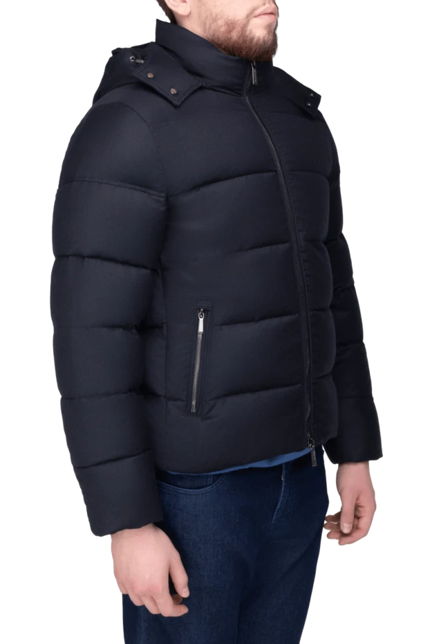 Moorer man down jacket men's wool and cashmere blue 169779 - photo 3