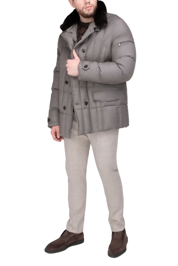 Moorer man men's down jacket made of wool and cashmere beige купить с ценами и фото 169782 - photo 2