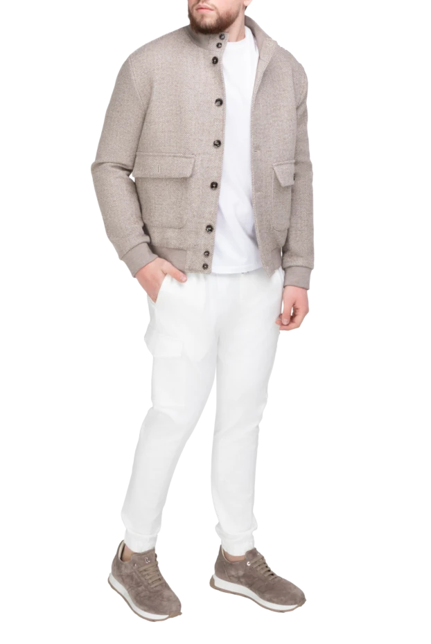 Tombolini man wool, polyamide and silk jacket beige for men купить с ценами и фото 169825 - photo 2