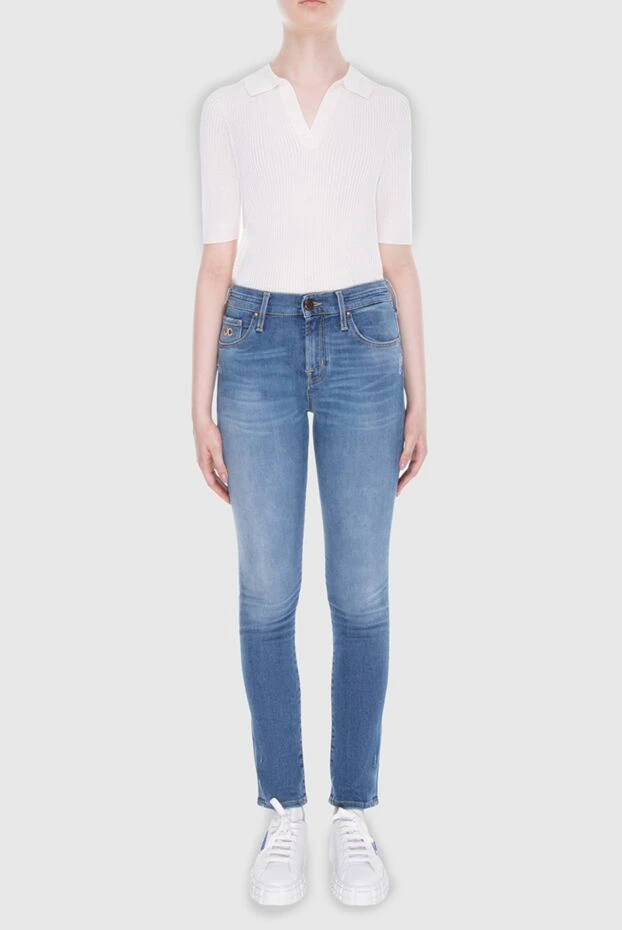 Jacob Cohen woman blue cotton jeans for women купить с ценами и фото 169858 - photo 2