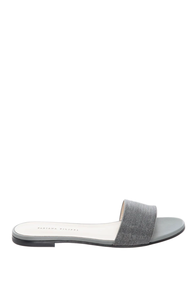 Fabiana Filippi woman gray leather and lame flip-flops for women купить с ценами и фото 169876 - photo 1