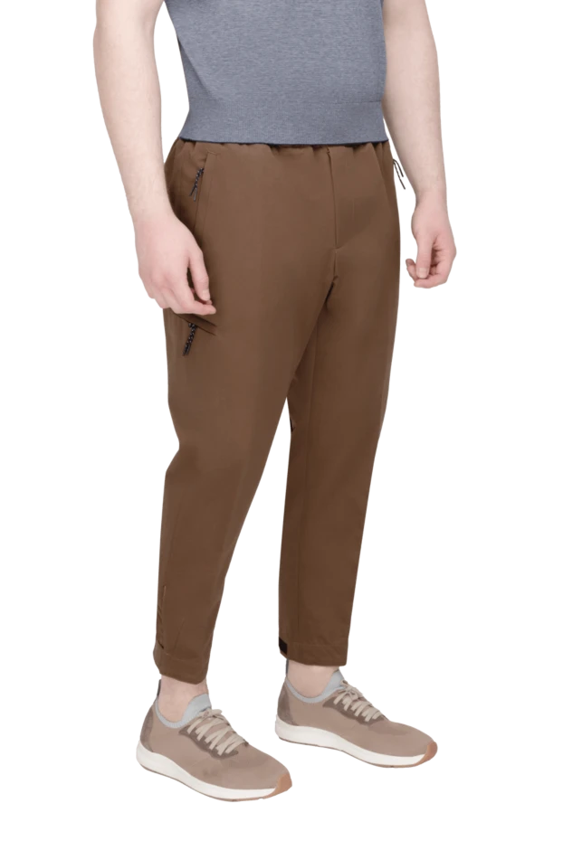 PT01 (Pantaloni Torino) мужские брюки из хлопка и флиса коричневые мужские коричневые 169888 - фото 3