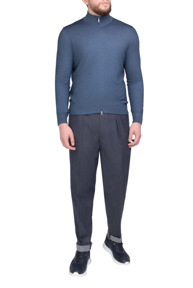 PT01 (Pantaloni Torino) man blue wool and cotton trousers for men купить с ценами и фото 169893 - photo 2