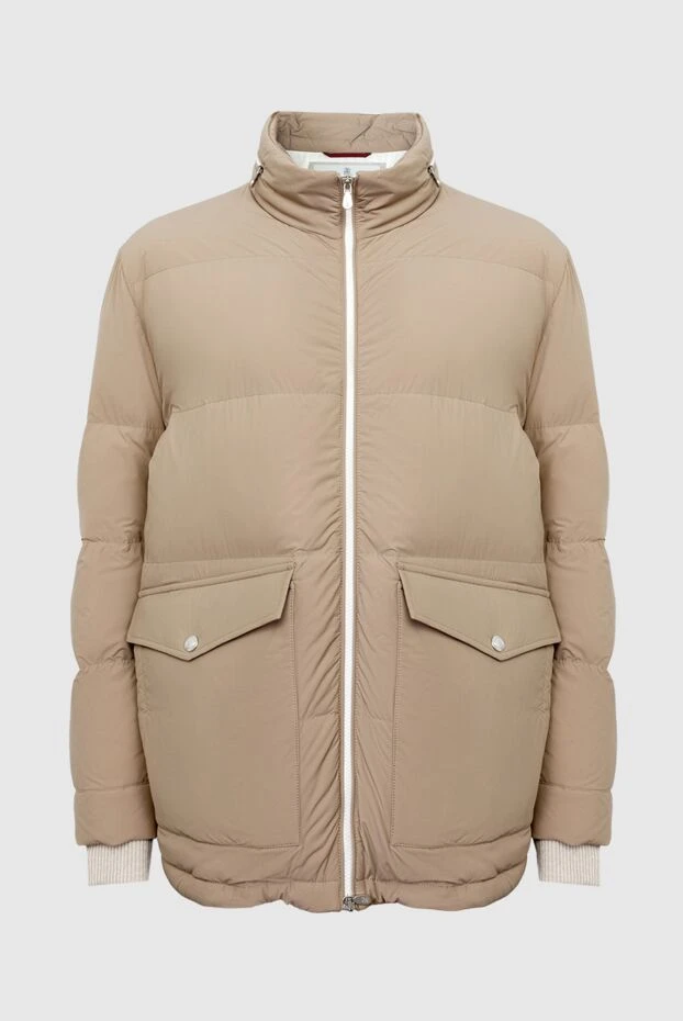 Men's down jacket made of acrylic beige - photo 1