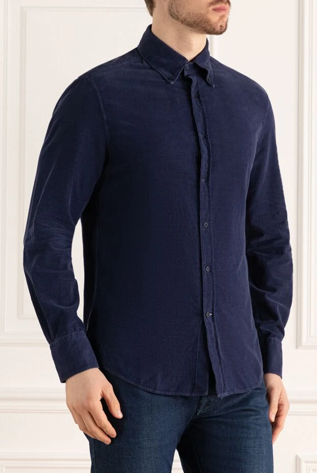 Brunello Cucinelli ерлерге арналған көк мақта көйлек 169898 - фото 3