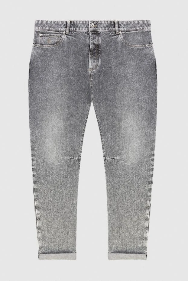 Brunello Cucinelli джинсы из хлопка серые мужские 169910 - фото 1