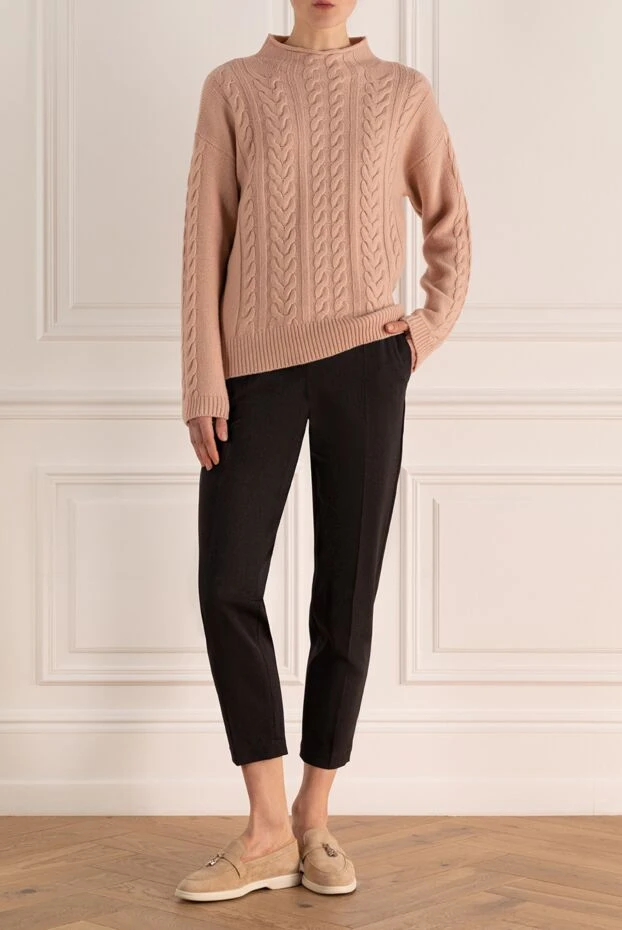 Brunello Cucinelli брюки женские с ремнем синие 169913 - фото 2