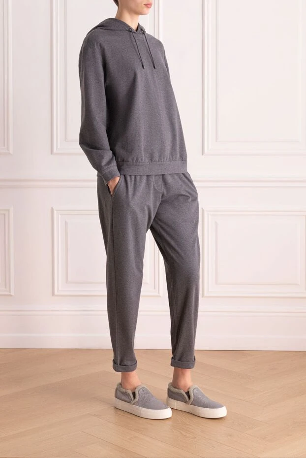 Brunello Cucinelli трикотажный костюм из хлопка темно-серого оттенка
 169919 - фото 3