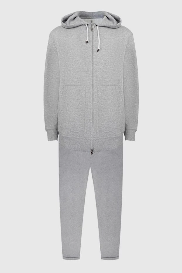 Brunello Cucinelli костюм спортивный мужской из хлопка серый 169923 - фото 1