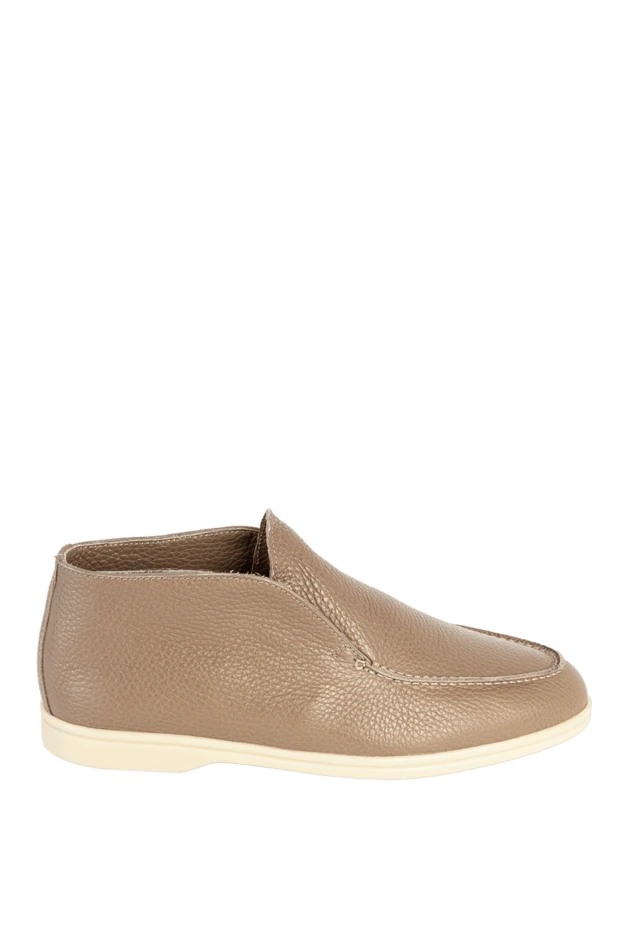 Cesare di Napoli man beige leather loafers for men купить с ценами и фото 169940 - photo 1