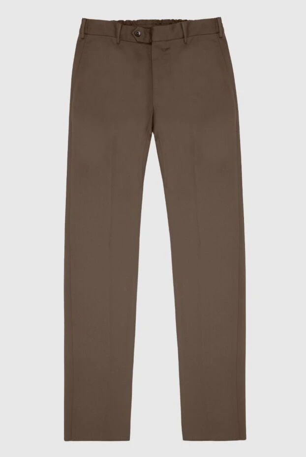 PT01 (Pantaloni Torino) мужские флисовые брюки коричневые с защипами 195680 - photo 1